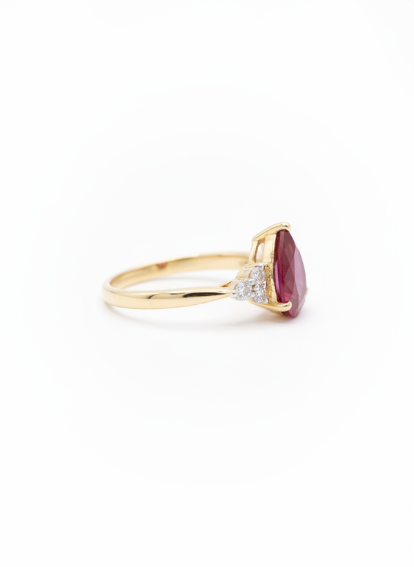 Ruby pear shapped ring