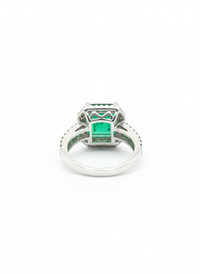 Emerald Stud Gemstone Silver Ring | Zeya Luxe Jewels