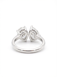 Pear & Heart Gemstone Silver Ring | Zeya Luxe Jewels