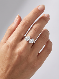 Pear & Heart Gemstone Silver Ring | Zeya Luxe Jewels
