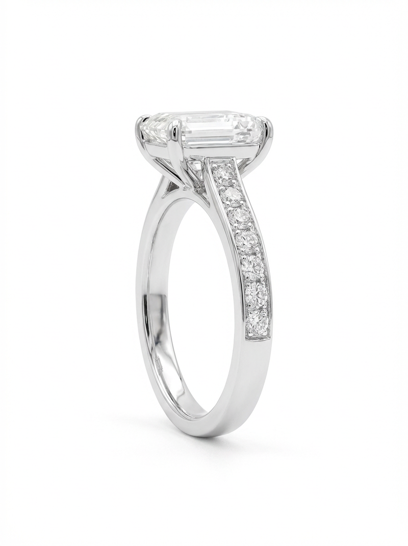 Classic Radiant Cut Gemstone Silver Ring | Zeya Luxe Jewels