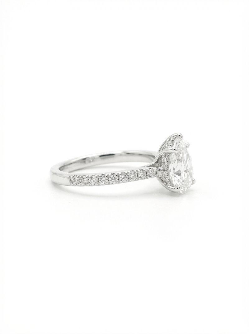 Pear Cut Gemstone Silver Ring | Zeya Luxe Jewels