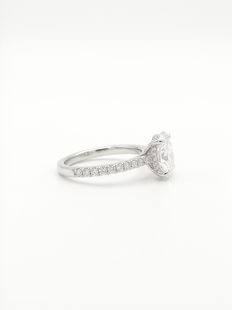 Oval Stud Gemstone Silver Ring II | Zeya Luxe Jewels
