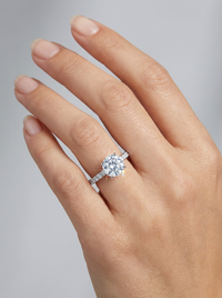 Round Brilliant Stud Silver Ring | Zeya Luxe Jewels