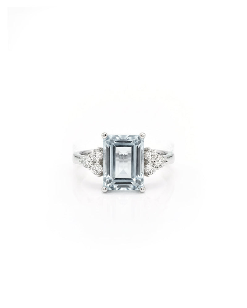 Blue Gemstone Stud Silver Ring | Zeya Luxe Jewels
