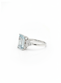 Blue Gemstone Stud Silver Ring | Zeya Luxe Jewels