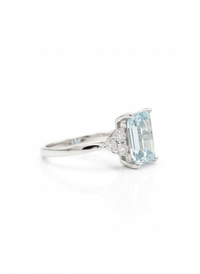 Blue Gemstone Stud Silver Ring | Zeya Luxe Jewels