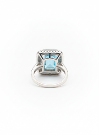Blue Gemstone Double Line Silver Ring | Zeya Luxe Jewels