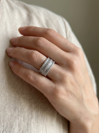 Asscher Cut Gemstone Silver Ring | Zeya Luxe Jewels