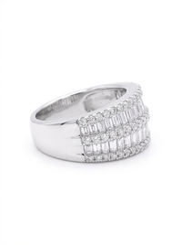 Asscher Cut Gemstone Silver Ring | Zeya Luxe Jewels