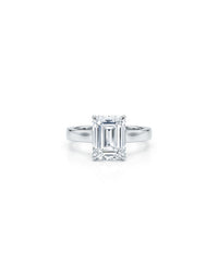 Emerald Stud Classic Silver Ring | Zeya Luxe Jewels
