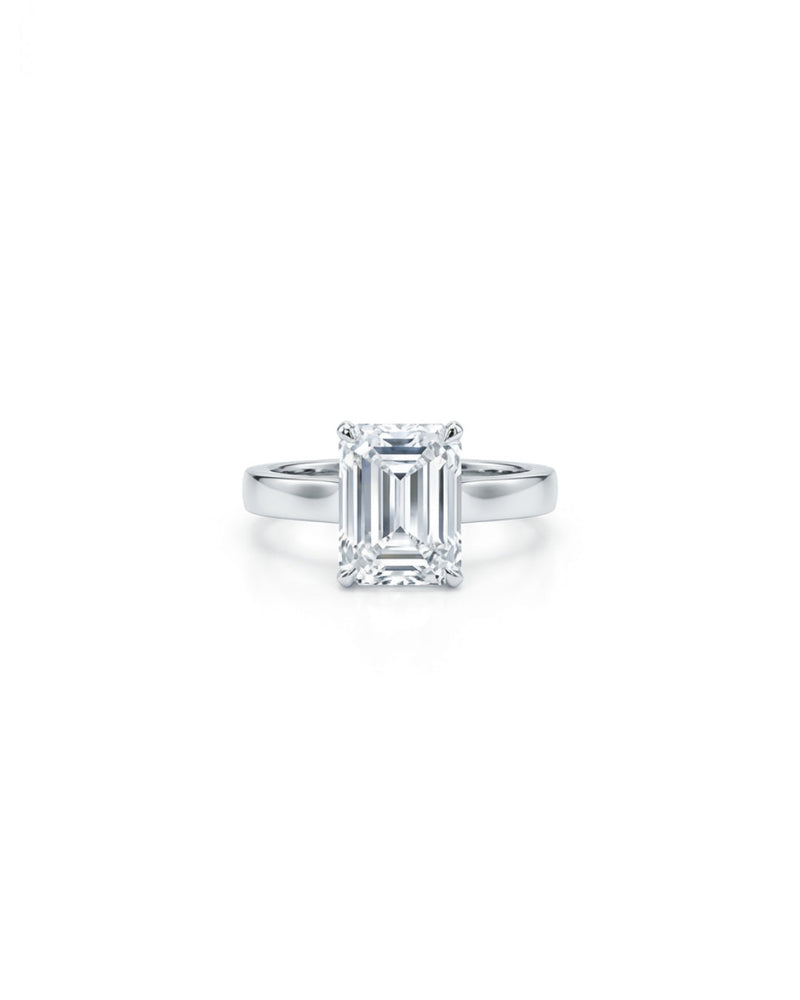 Emerald Stud Classic Silver Ring | Zeya Luxe Jewels