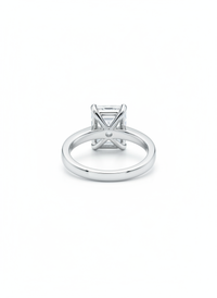 Emerald Stud Classic Silver Ring | Zeya Luxe Jewels
