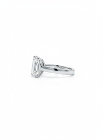 Emerald Stud Classic Silver Ring | Zeya Luxe Jewels