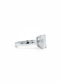 Emerald Stud Classic Silver Ring | Zeya Luxe Jewels