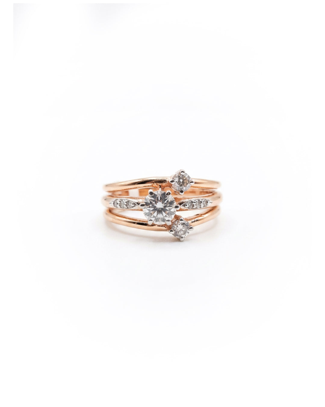 3Lines Ring rose gold ring