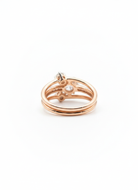 Triple Line Rose Gold Silver Ring | Zeya Luxe Jewels