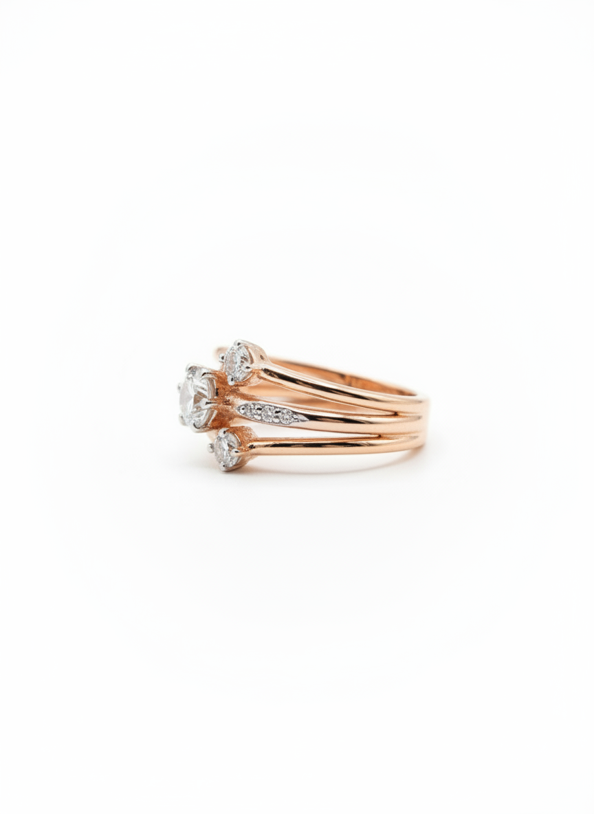 3Lines Ring rose gold ring