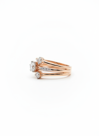 Triple Line Rose Gold Silver Ring | Zeya Luxe Jewels