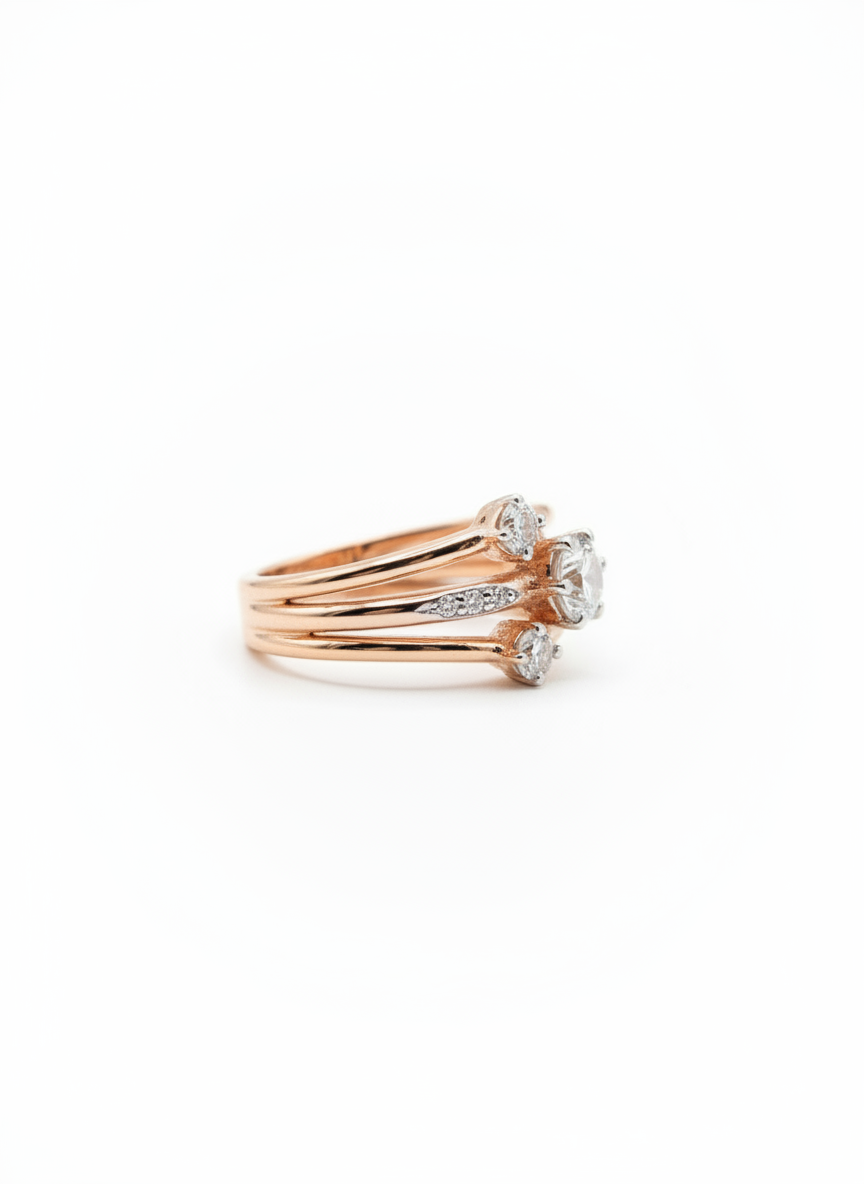 3Lines Ring rose gold ring