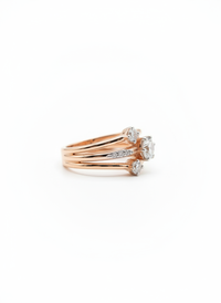 Triple Line Rose Gold Silver Ring | Zeya Luxe Jewels